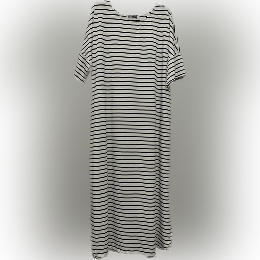 SHEIN Maxi Dress 2XL White with black